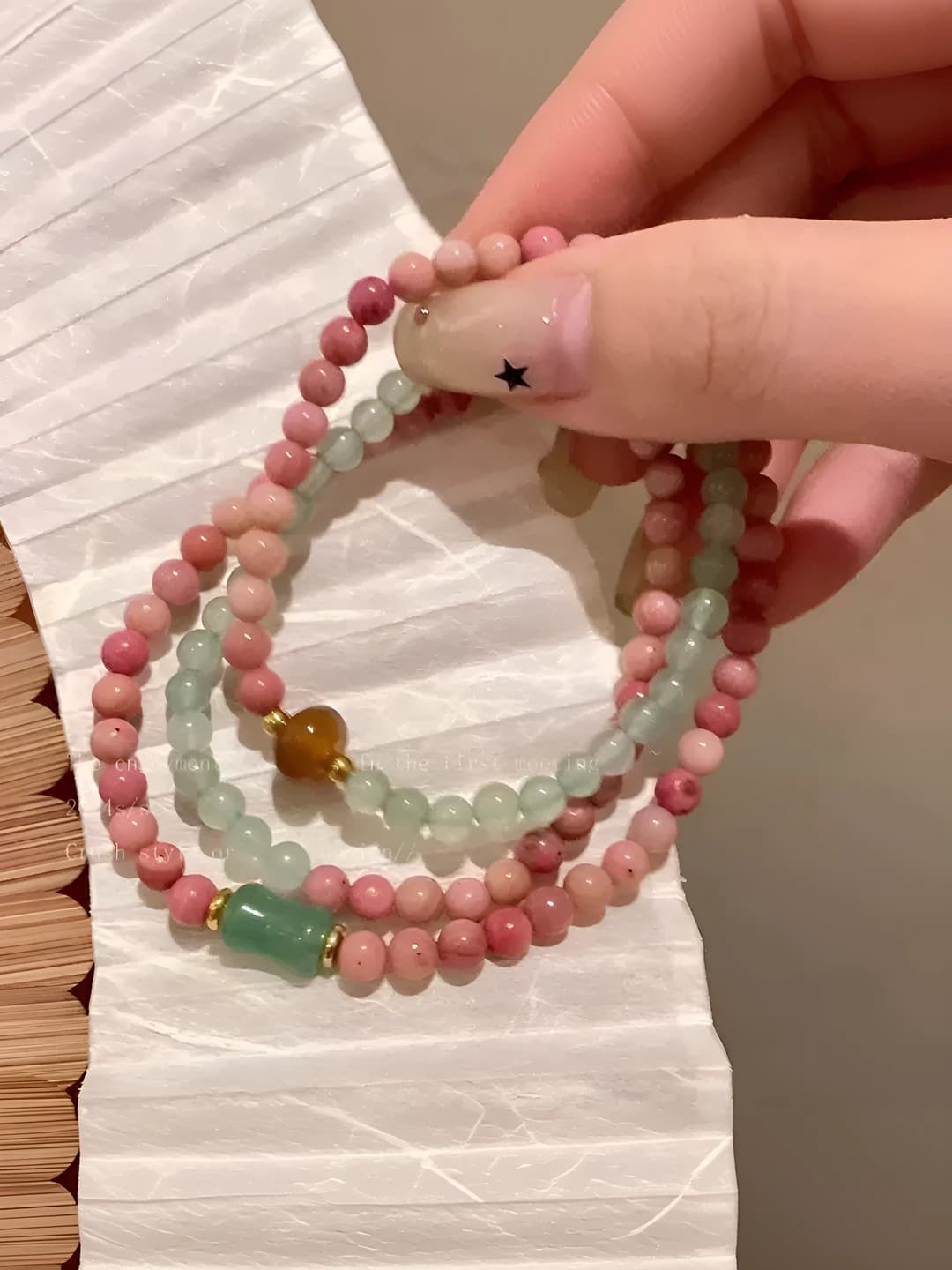 Women's double-layer tassel bracelet, new Chinese style, safety symbol, 108 beads, geometric shape