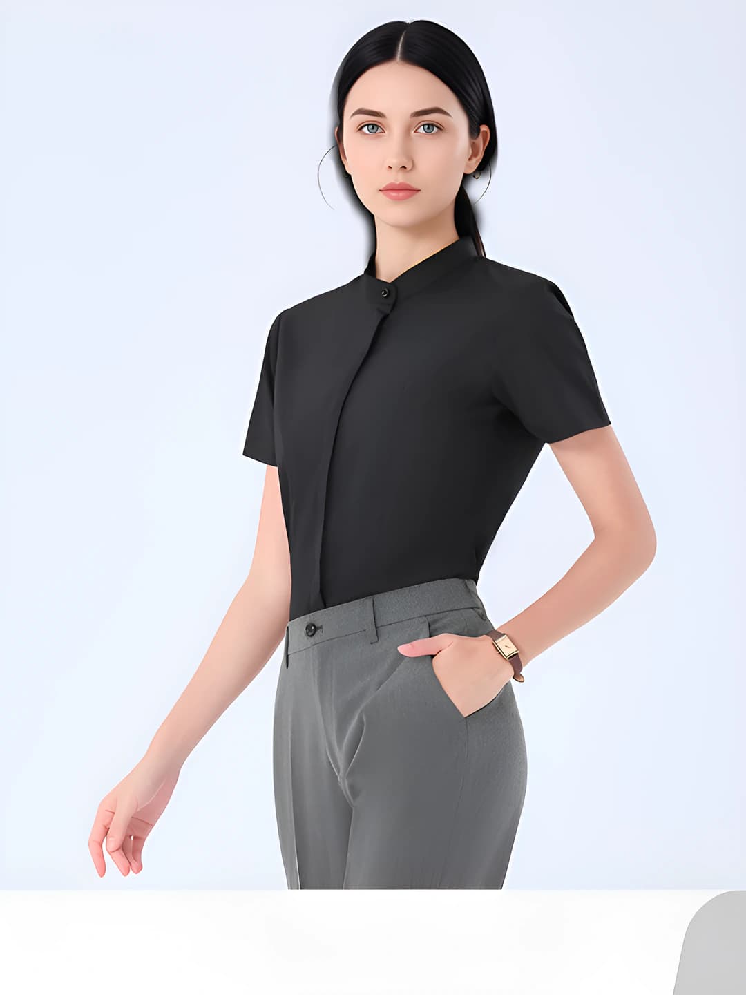 Ayol - qora, qisqa yeng