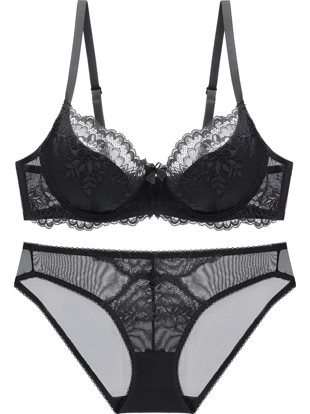 Black floral - 5 pairs