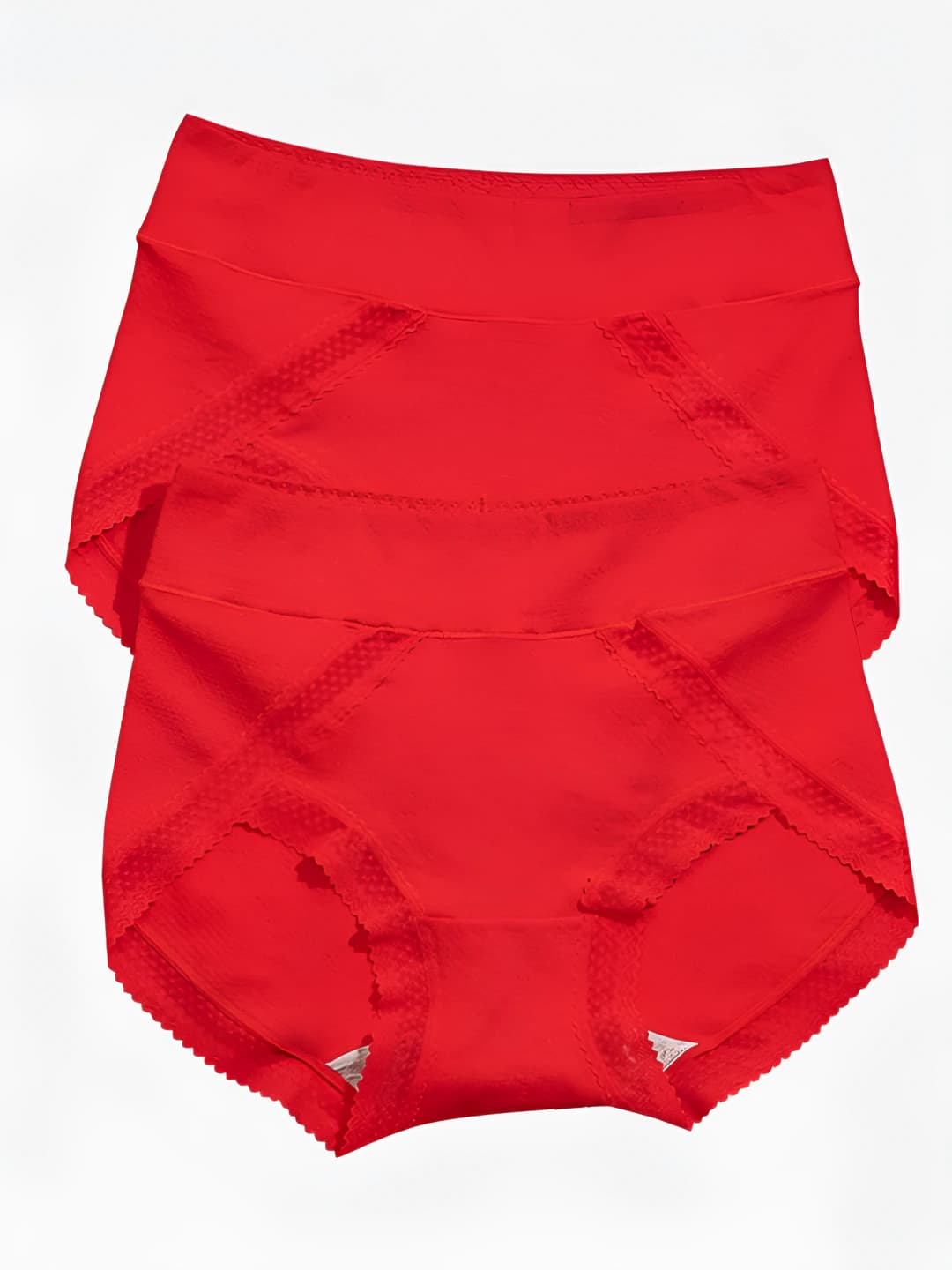 Women's lace briefs, pure cotton, antibacterial, high waist, solid colour, all-season