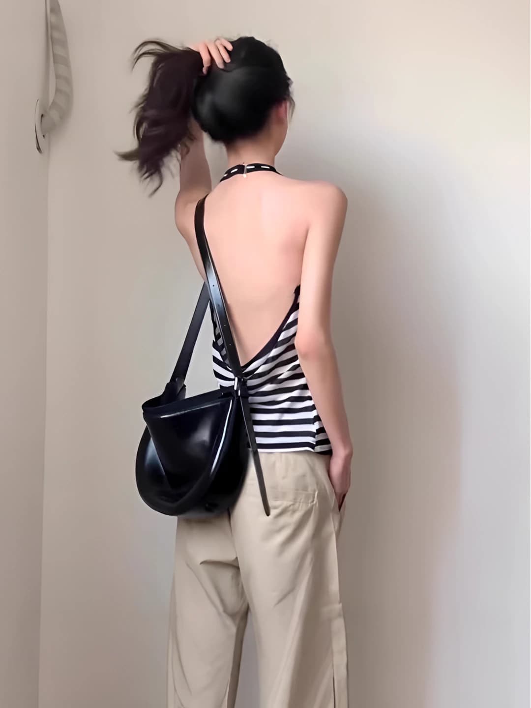 Women's summer halter striped tank top thin slim fit 2026