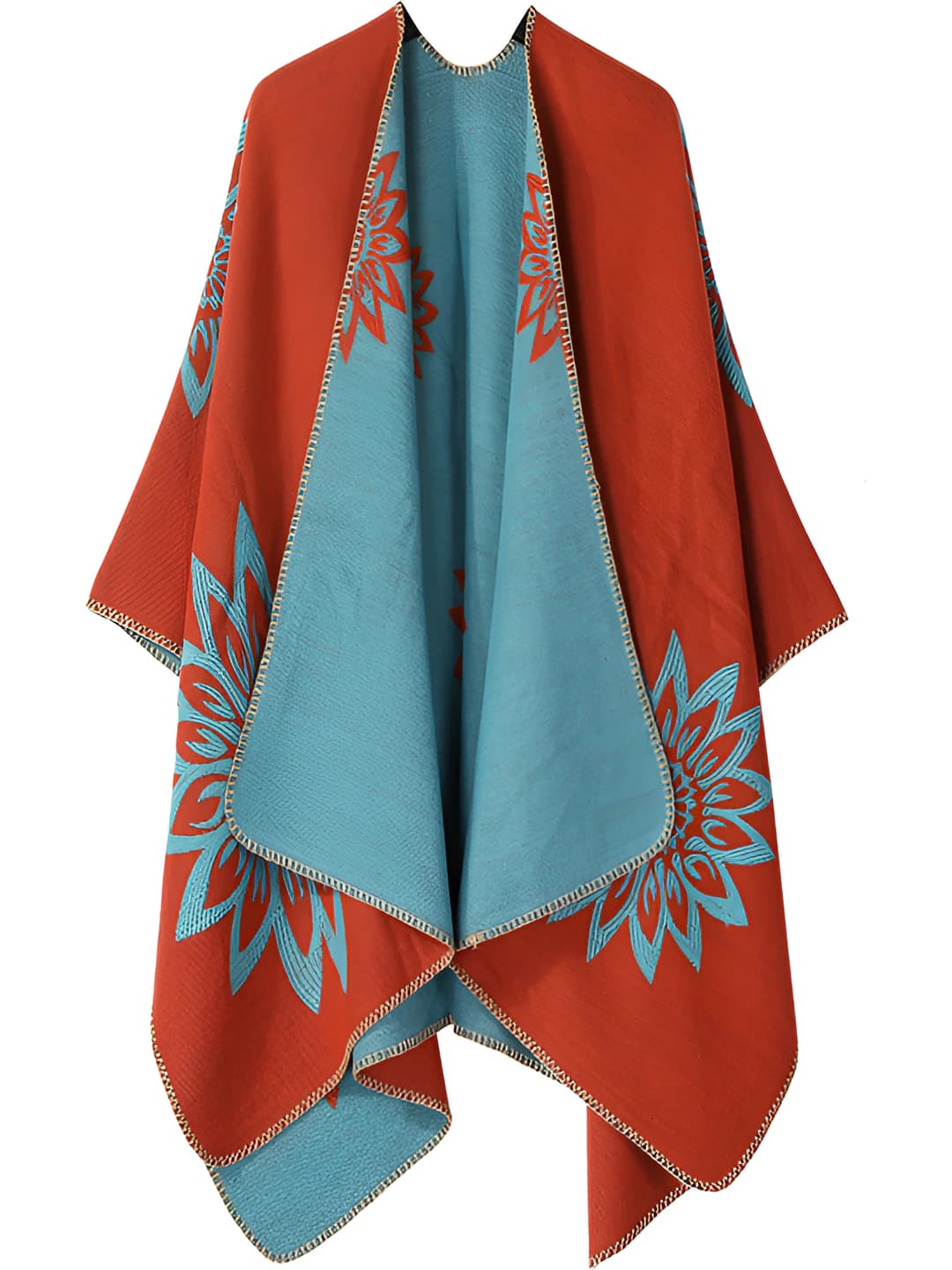 Sunflower - Orange-red light blue reversible