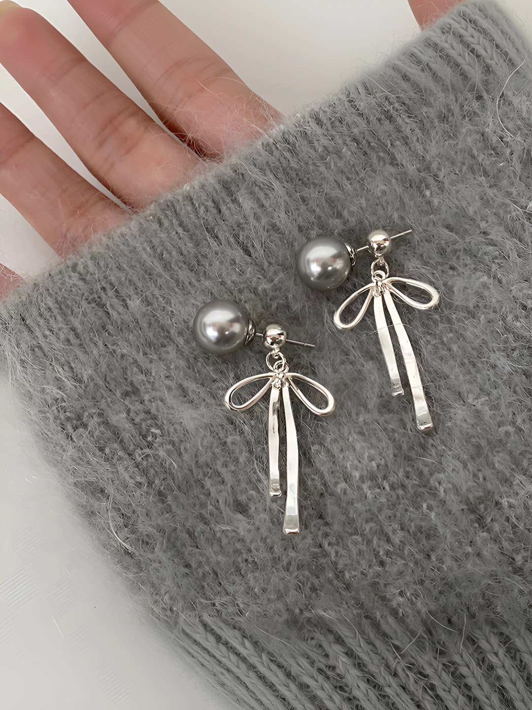Ayollar uchun retro uslubdagi metall va perladan yasalgan, farfora shaklidagi dangle ziraklar