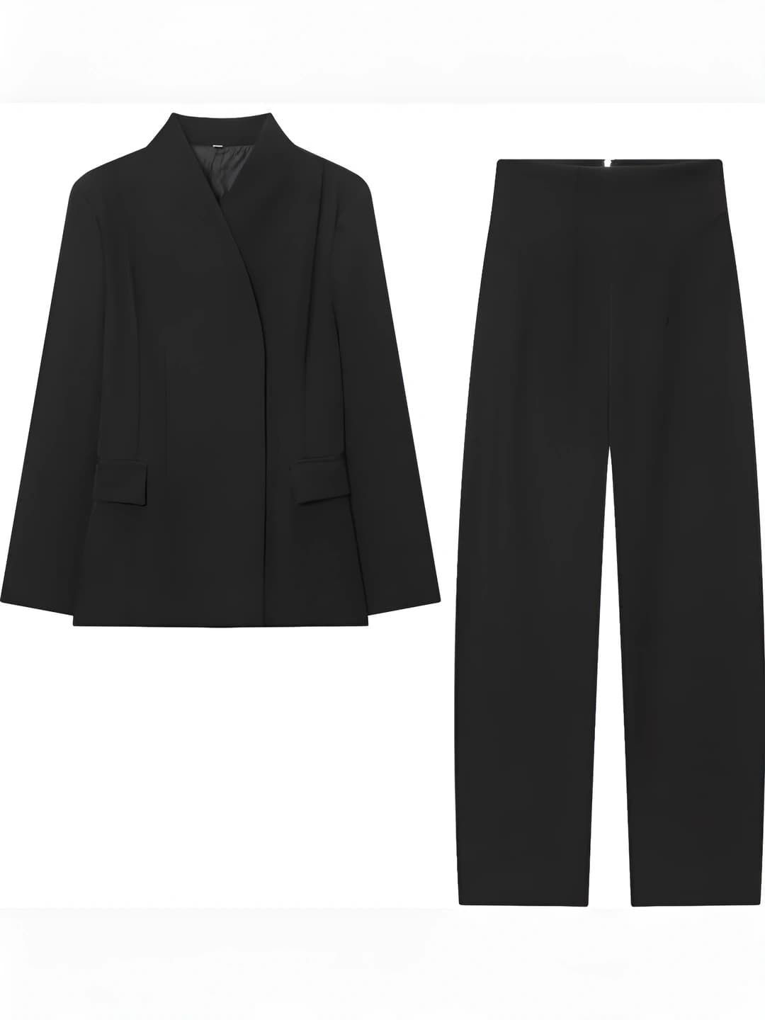Women's suit set with trousers 2026: slim fit sleeveless blazer and trousers in casual style