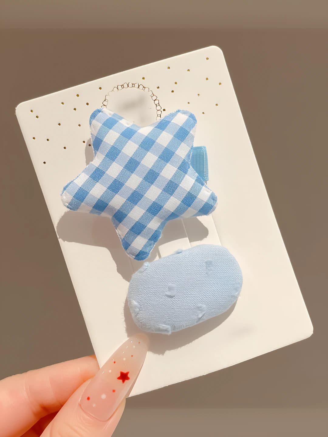 1# Plaid star clip 3.5cm