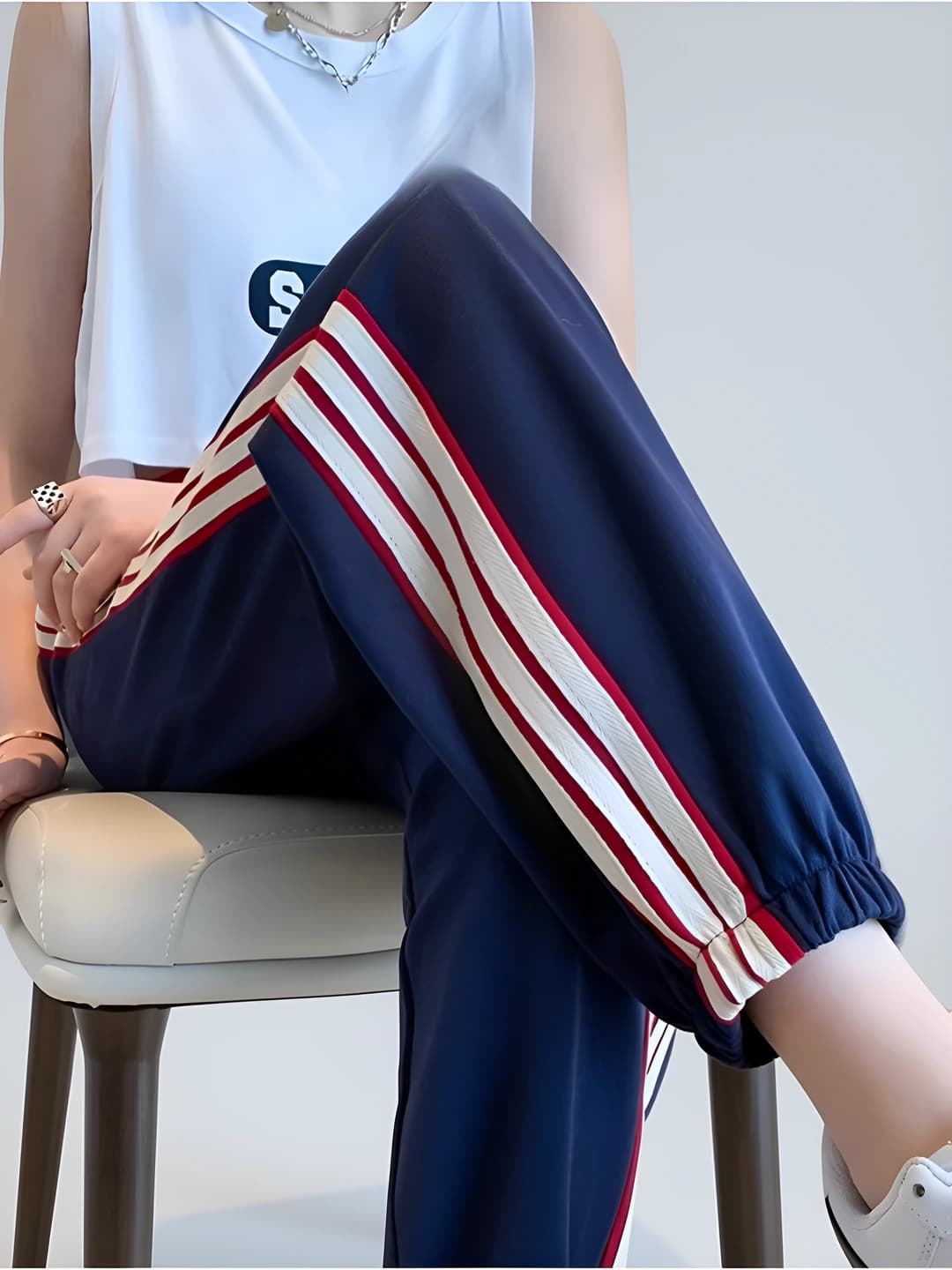 Women's sports trousers: spring-summer 2026, thin, high waist, loose fit, slimming, trousers, petite, casual style