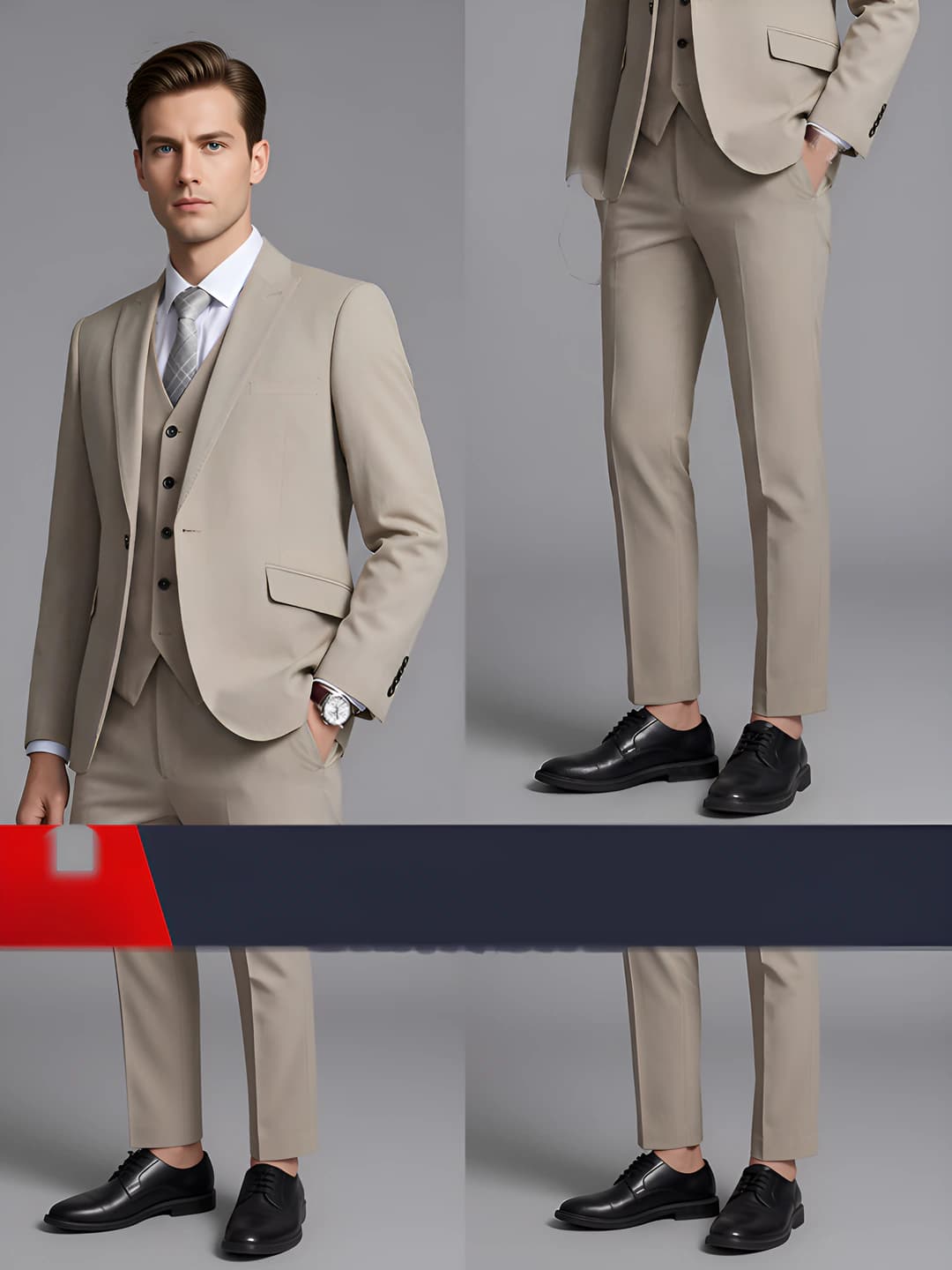 Men's light brown suit with trousers