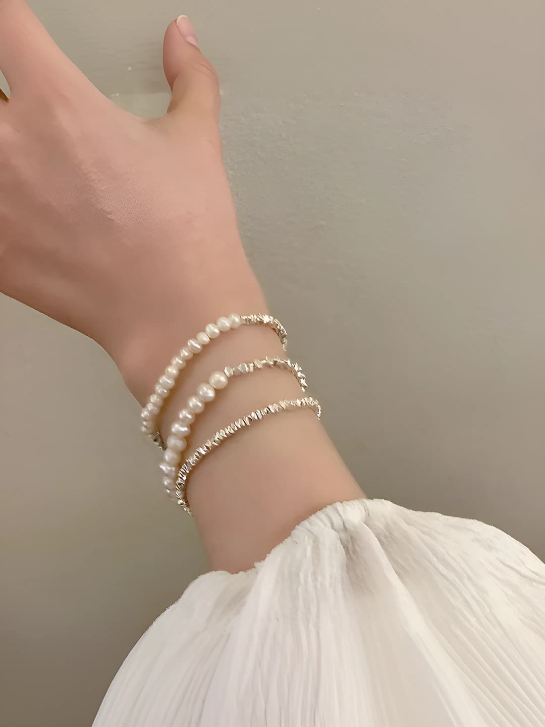 Women's baroque pearl chain, french retro style, handmade, copper material