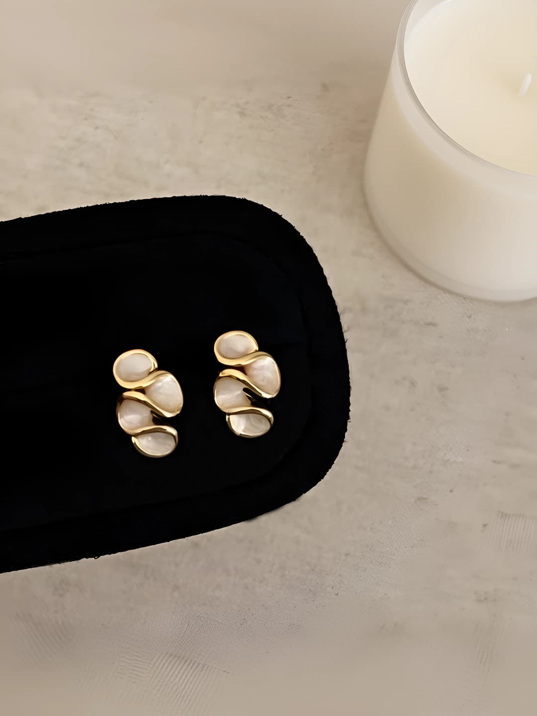 White drop earrings