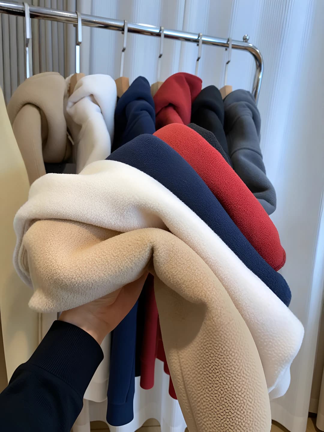Women's thickened zip sweatshirt with hood, loose fit, long sleeve, solid colour, casual style