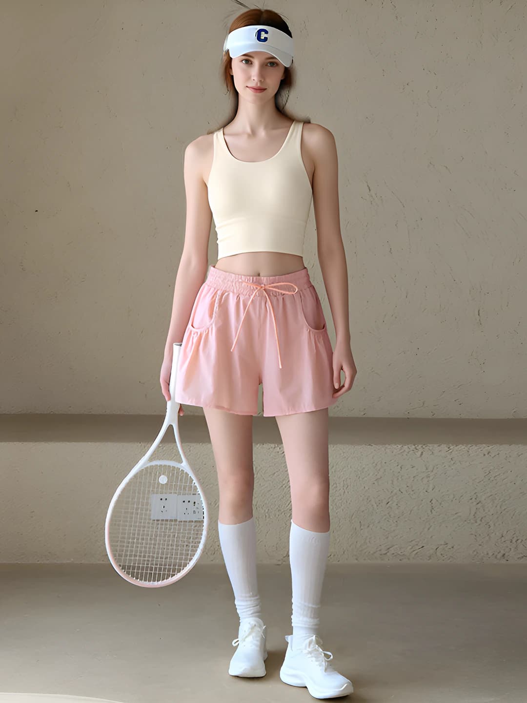 Apricot (back) + Pink (shorts)