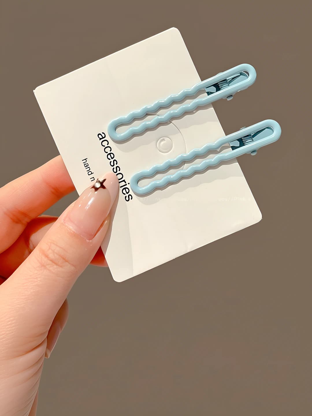 Mint green, wave, alloy, ~6 cm