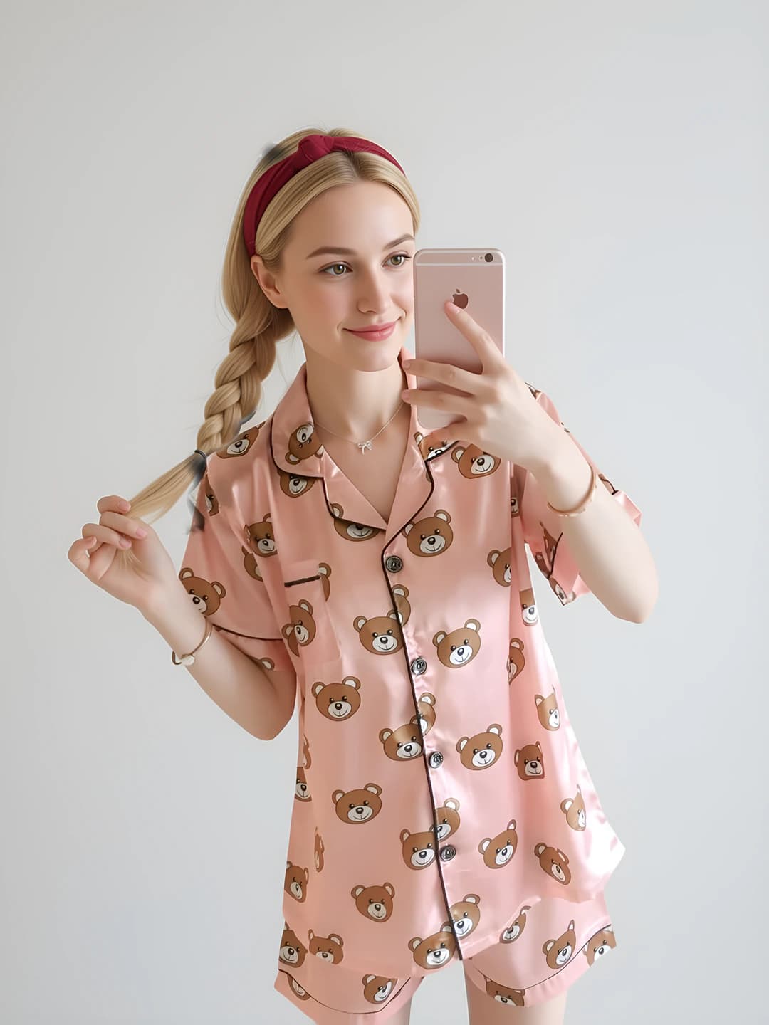 H032# Bear head pink