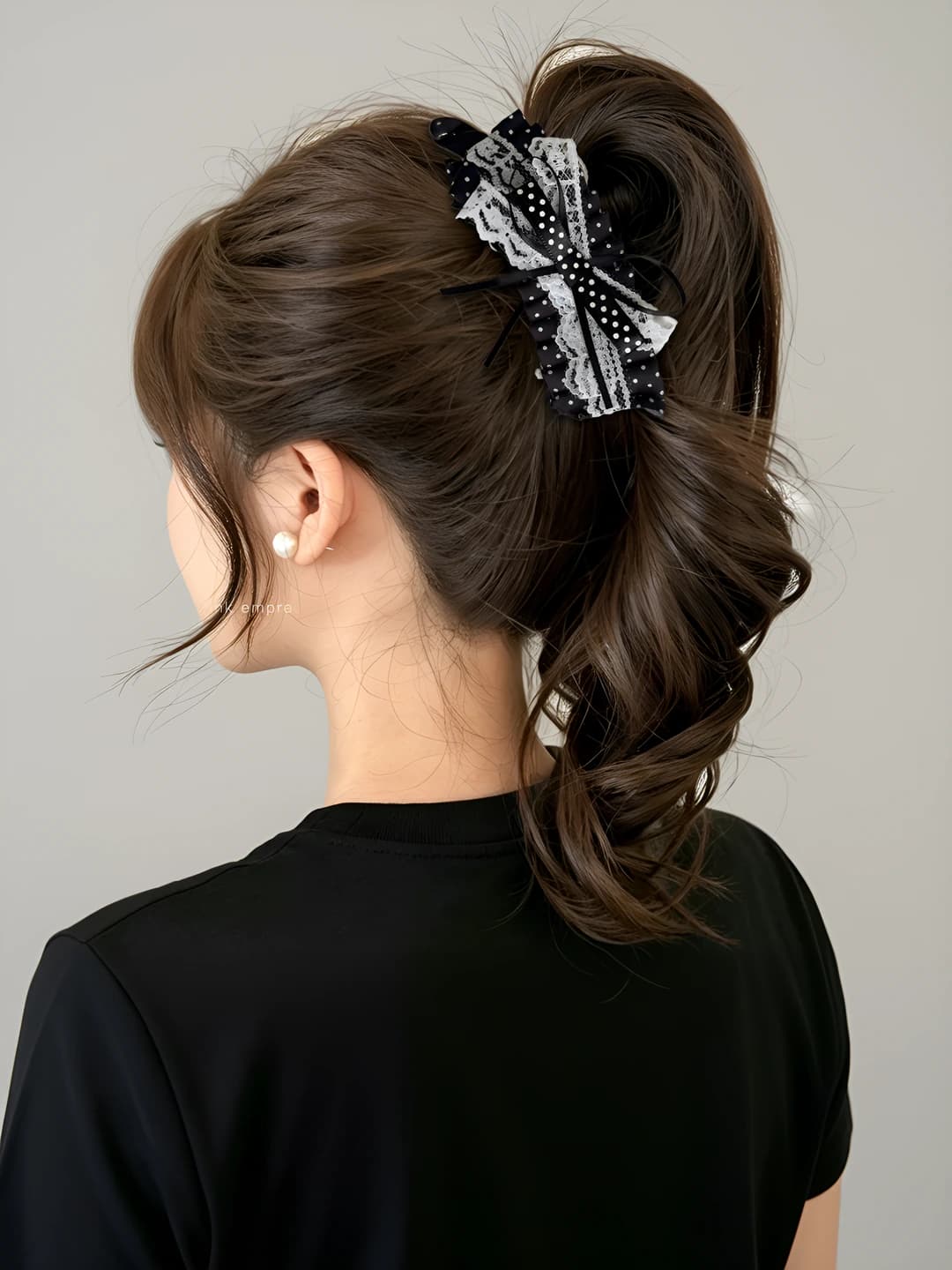 1# Black polka dot, 13 cm