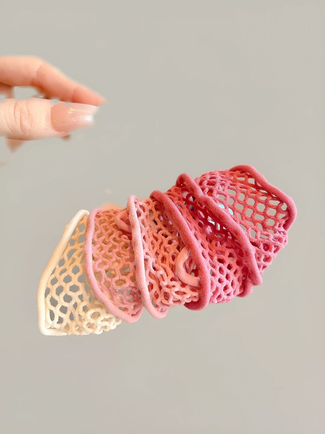 Bean pink plaid, 5 pcs (6*3 cm)