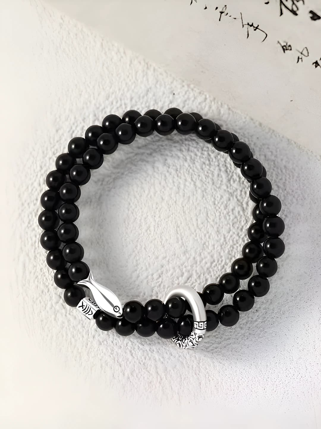 Black koi double strand bracelet