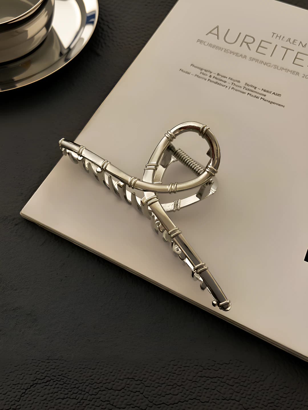 Silver bamboo clip