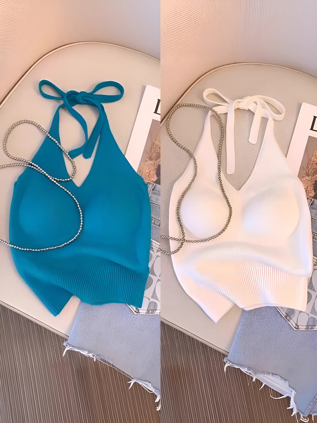 Light blue+White (2 pcs)