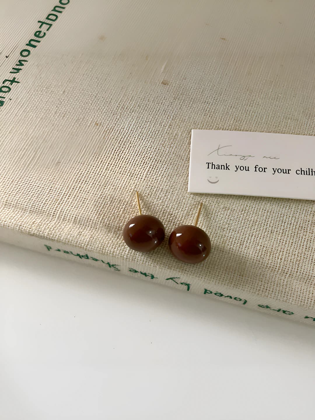 12 mm coffee earrings