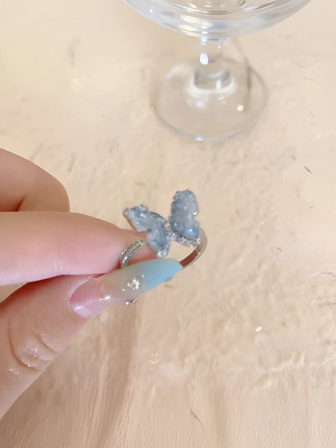 Синяя бабочка кольцо