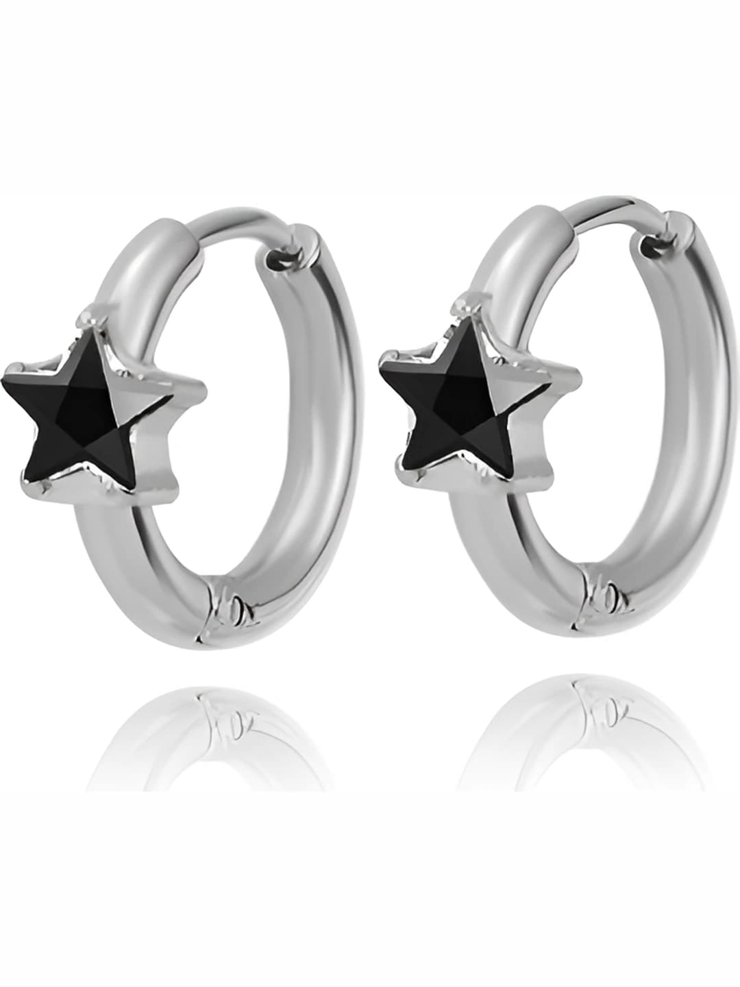 E0061S-2 Steel black zircon earrings