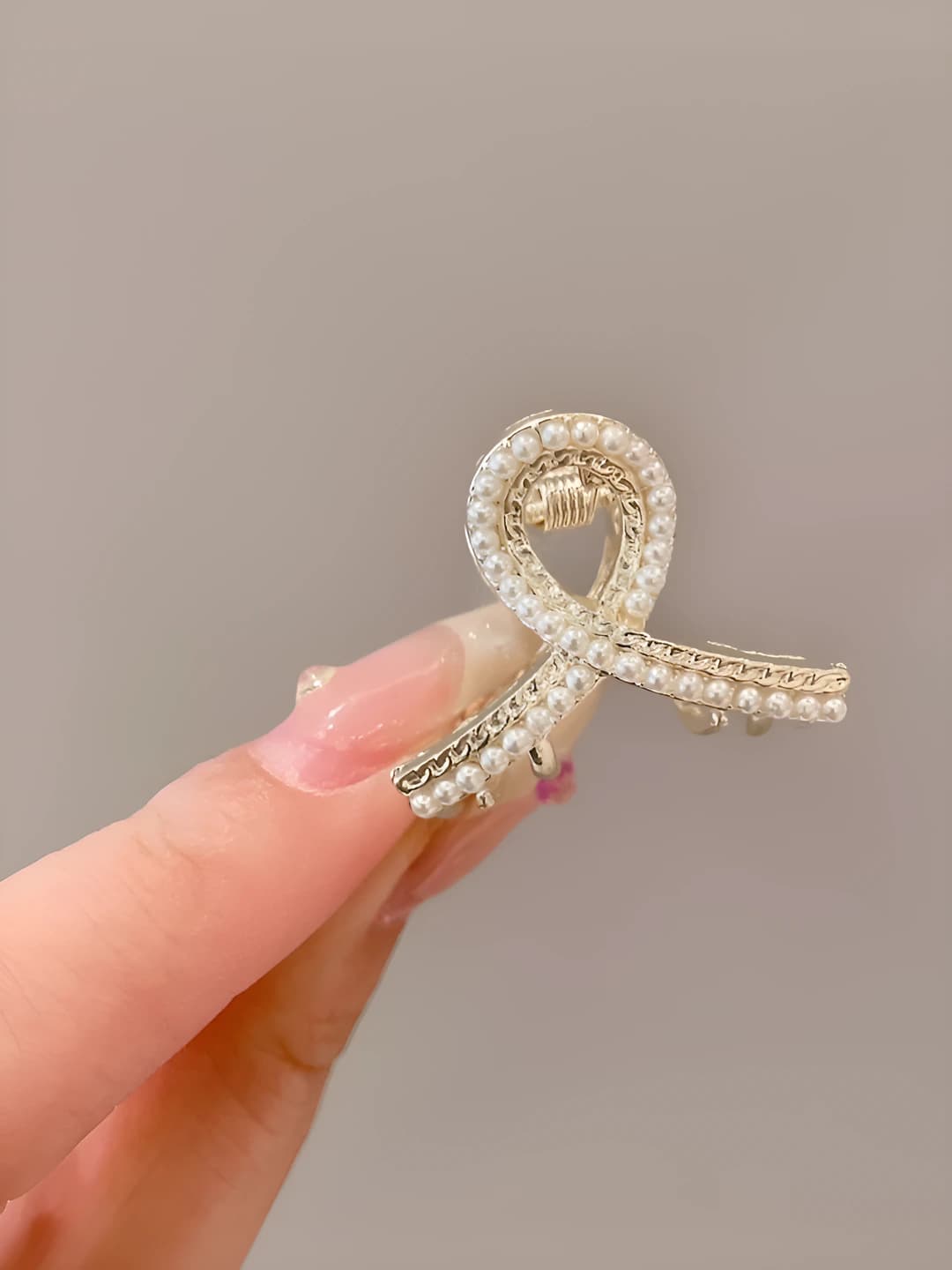 2# Small pearl Y-shaped clip, 3 cm