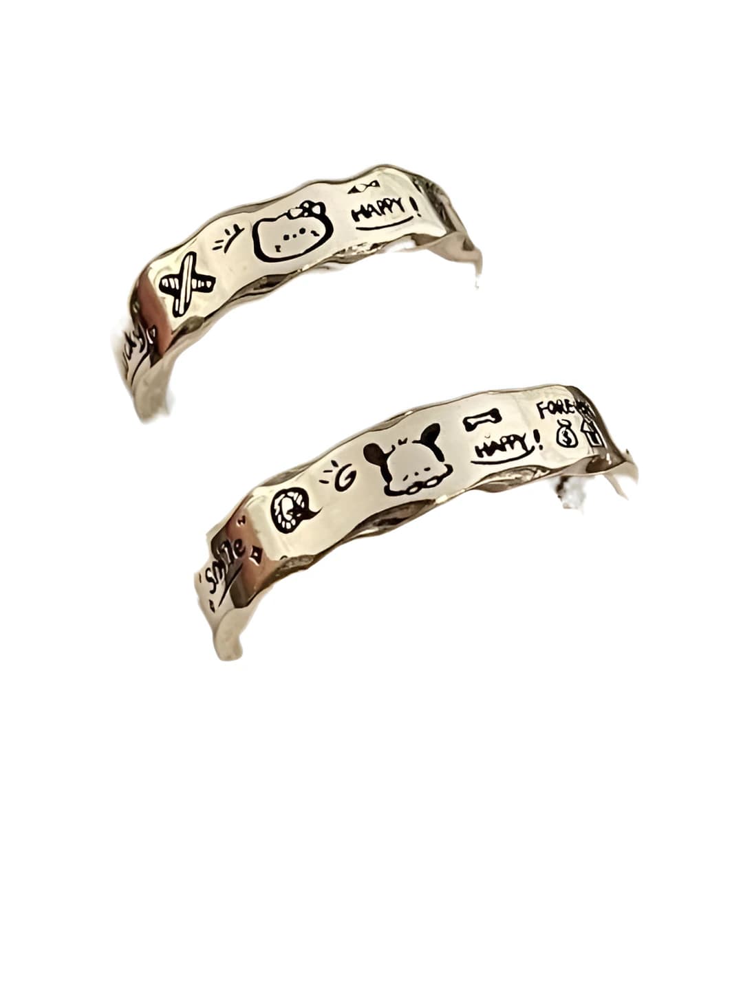 Korean style adjustable heart-shaped gold ring, 10 pcs