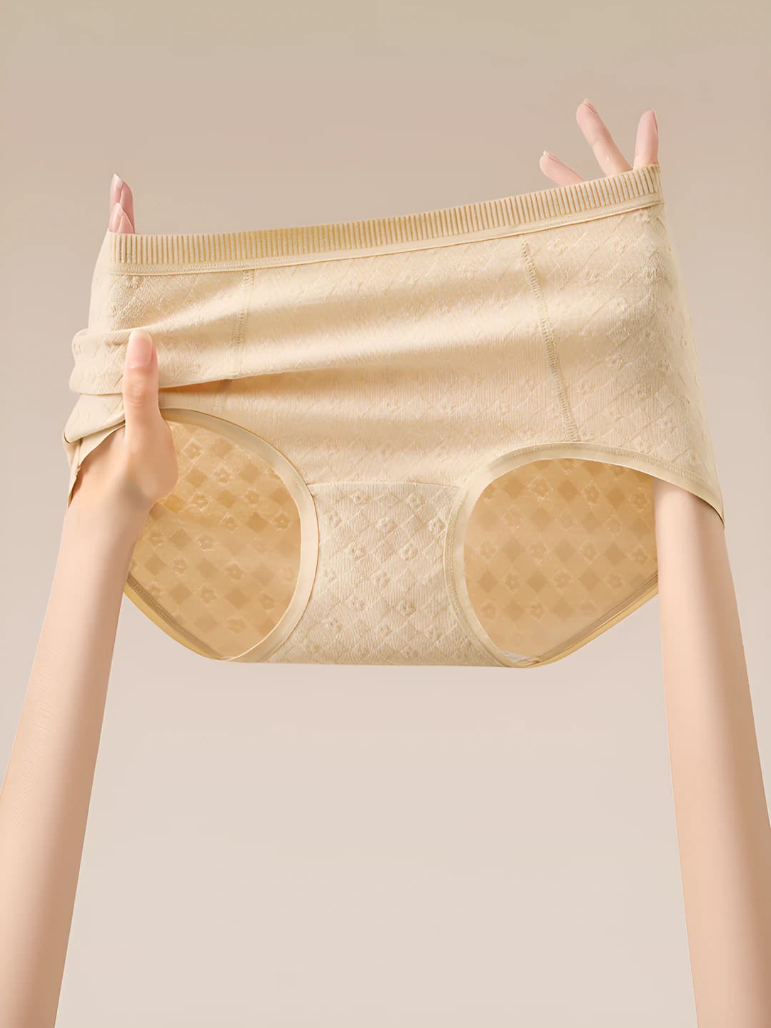 Women's high-waisted cotton briefs, antibacterial, seamless, tummy control, hip-lifting, breathable, plus size, all-season