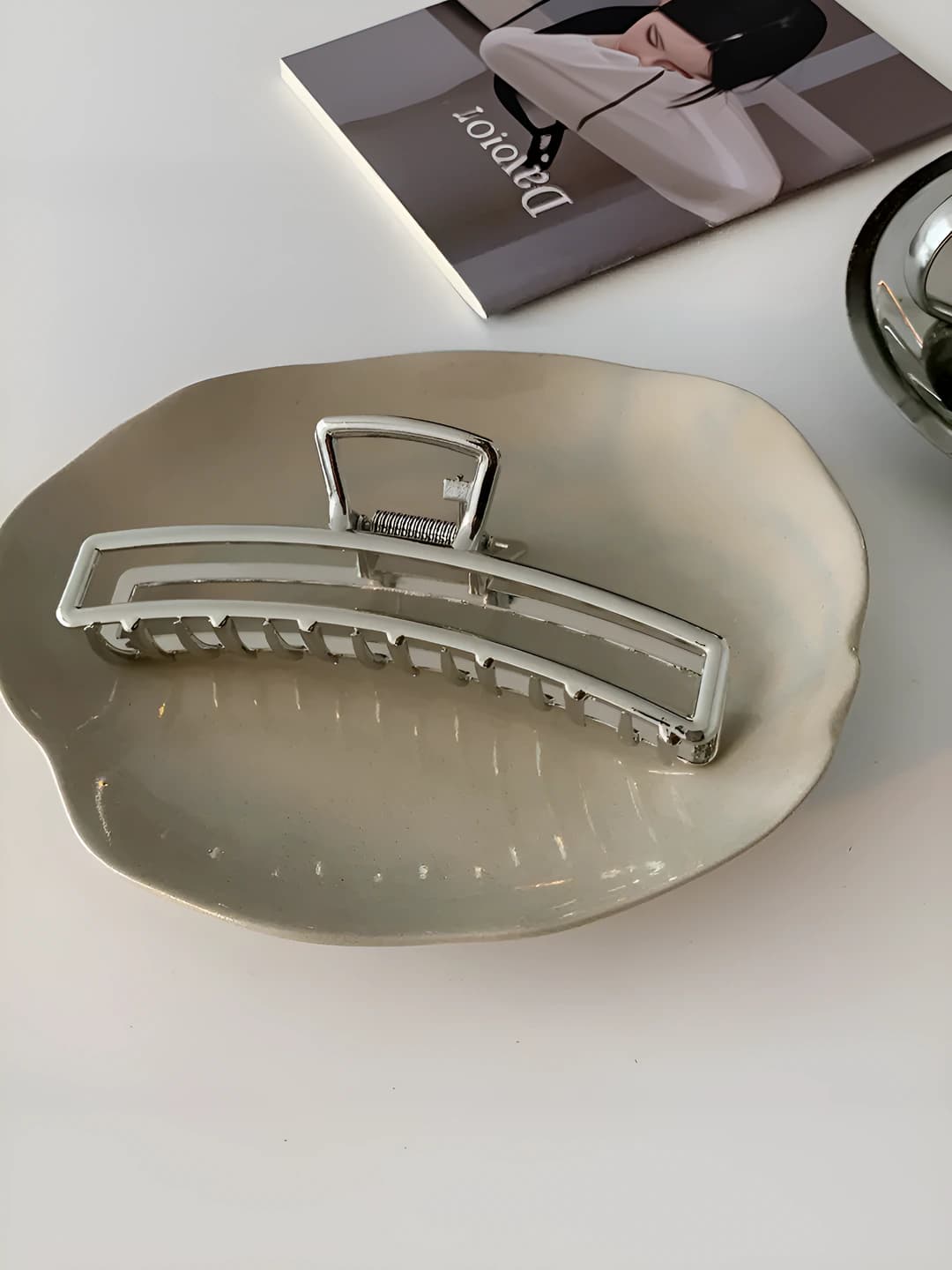 Silver double-layer clip