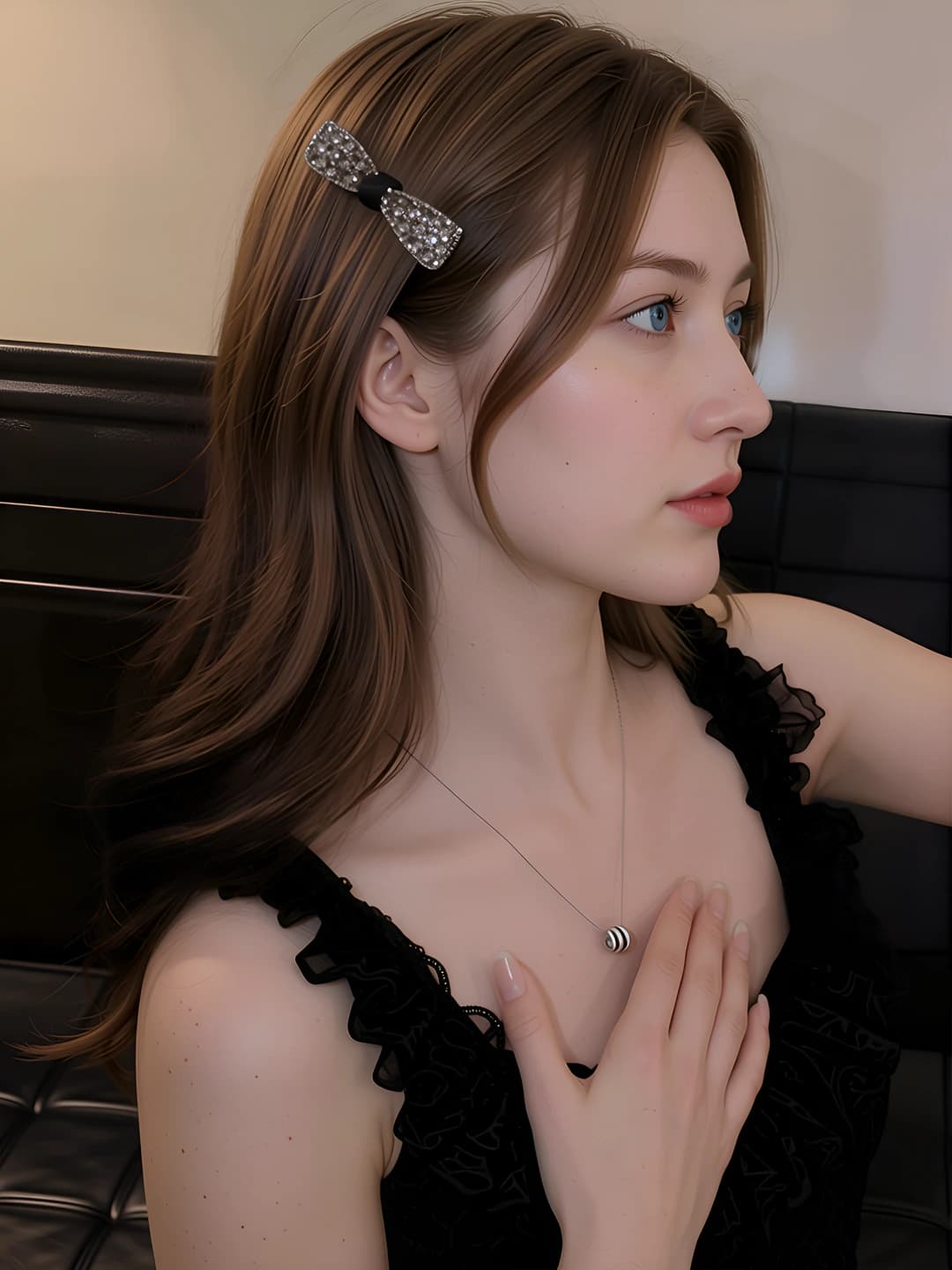 2# Grey bow clip