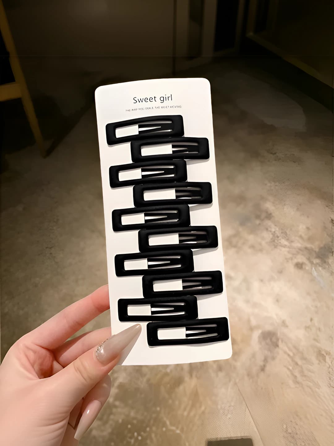 2# Black square clip - 6cm, 5 pcs