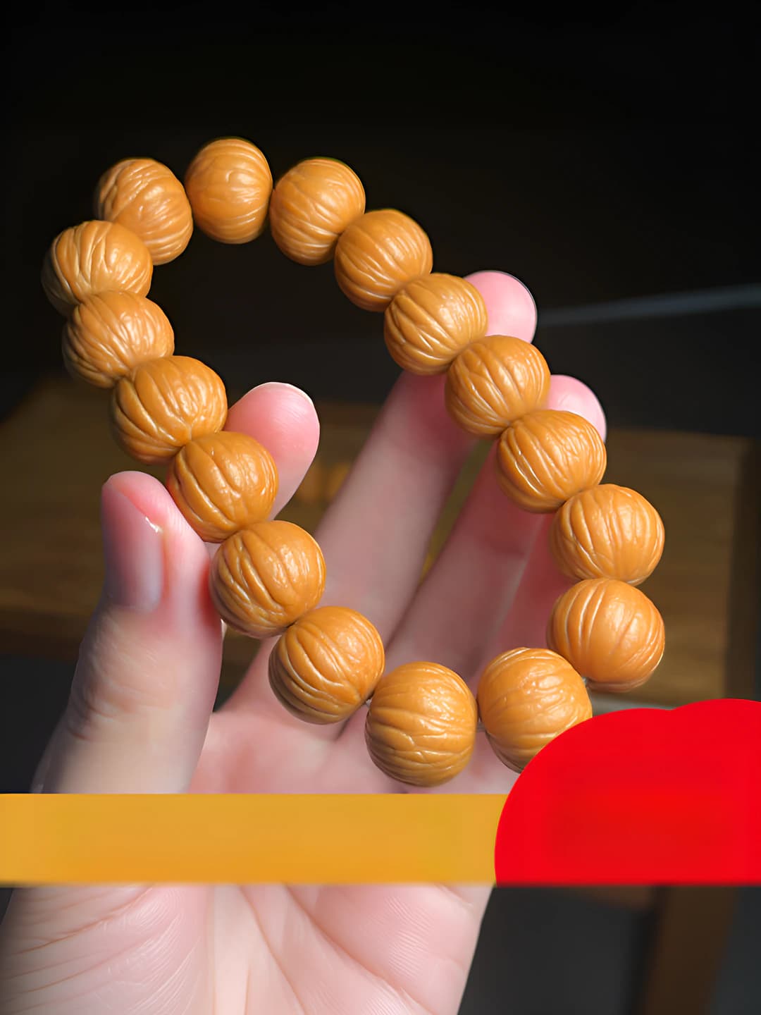 Handmade 8-faceted walnut and bodhi bead bracelet for men and women
