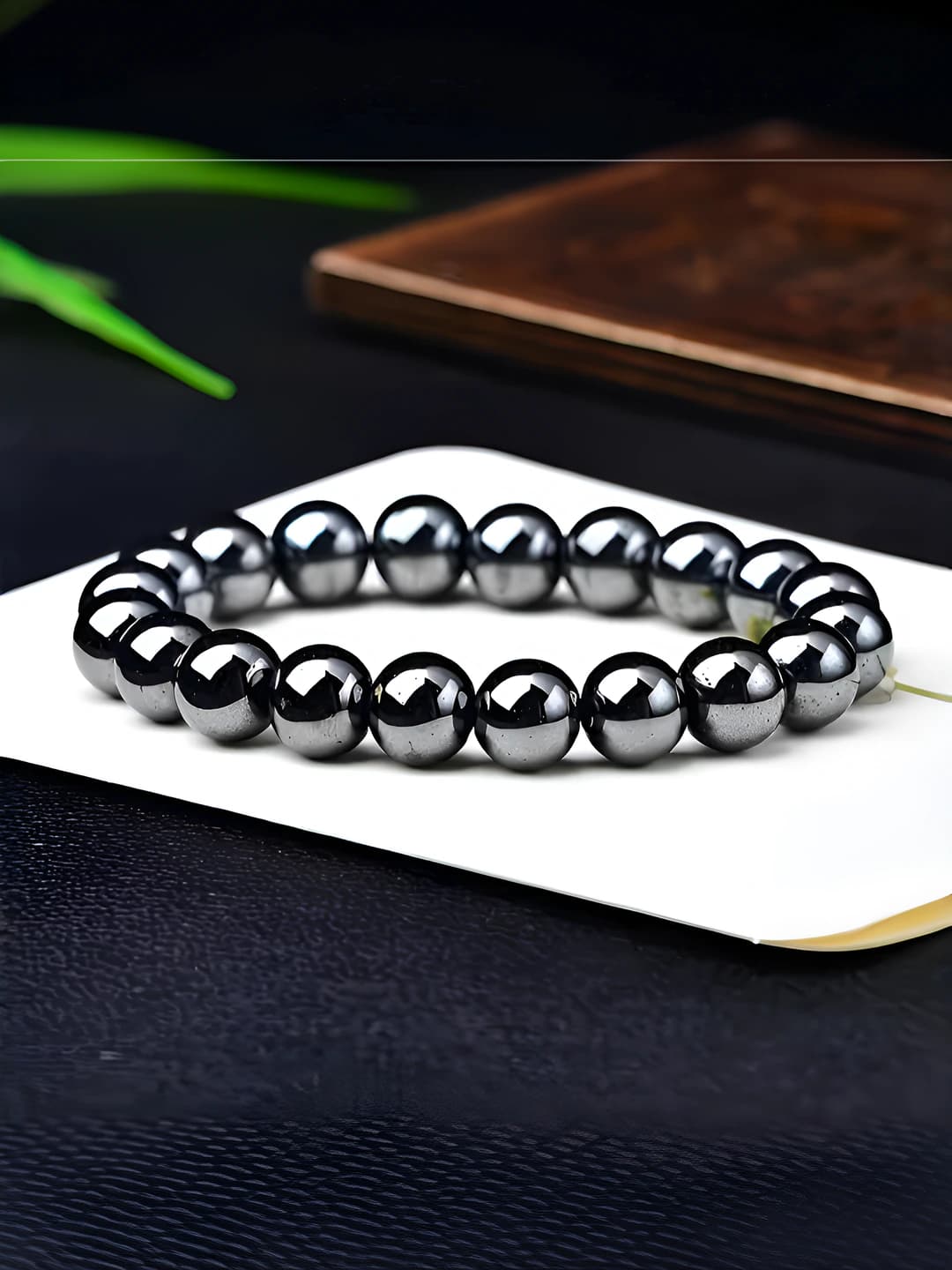 Magnetik obsidian bilaguzuk, erkaklar va ayollar uchun, 8mm tabiiy energiya chigallari, juftlik uchun, shik va oddiy aksessuar