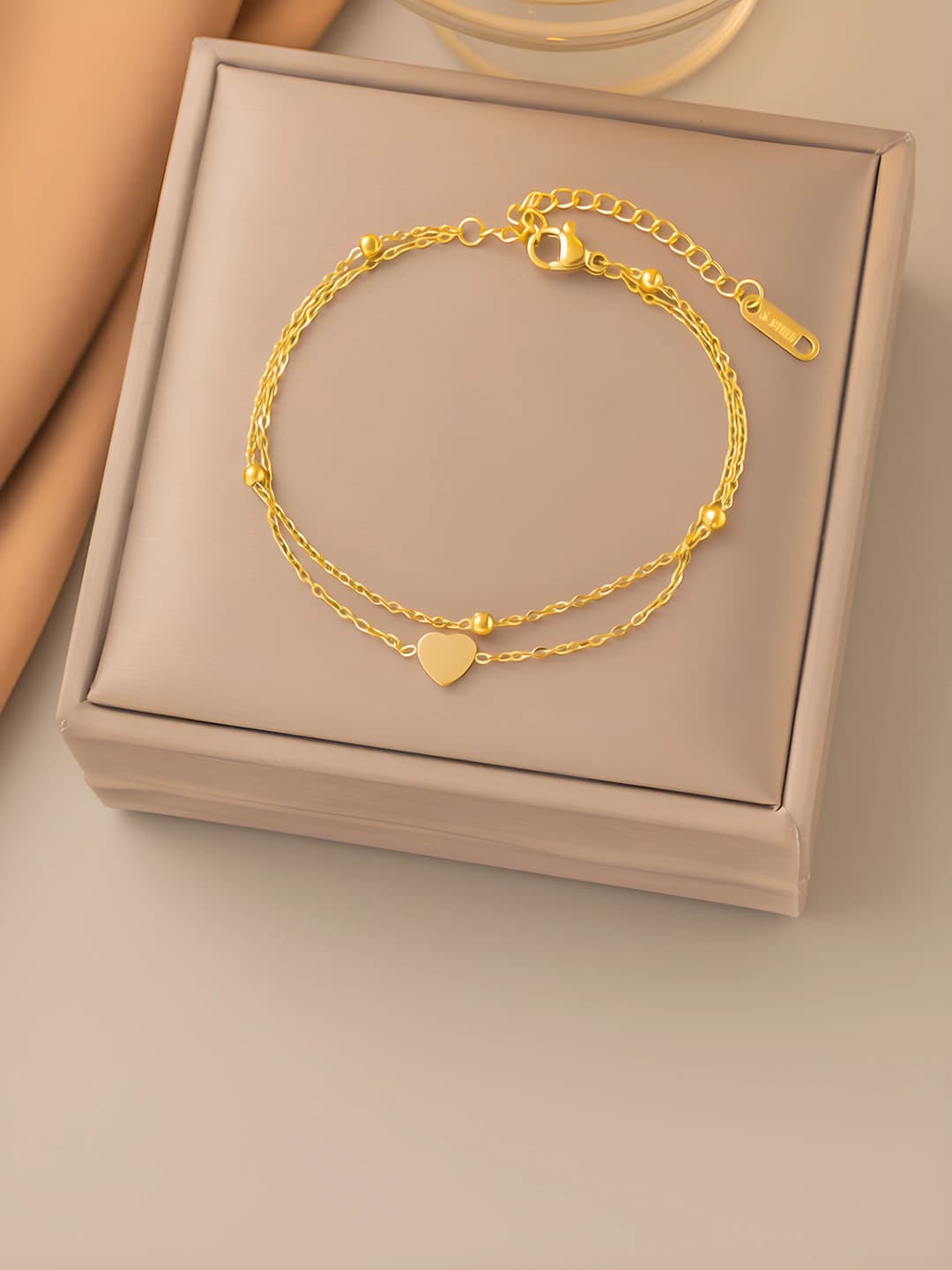 SLE2027 heart double chain gold
