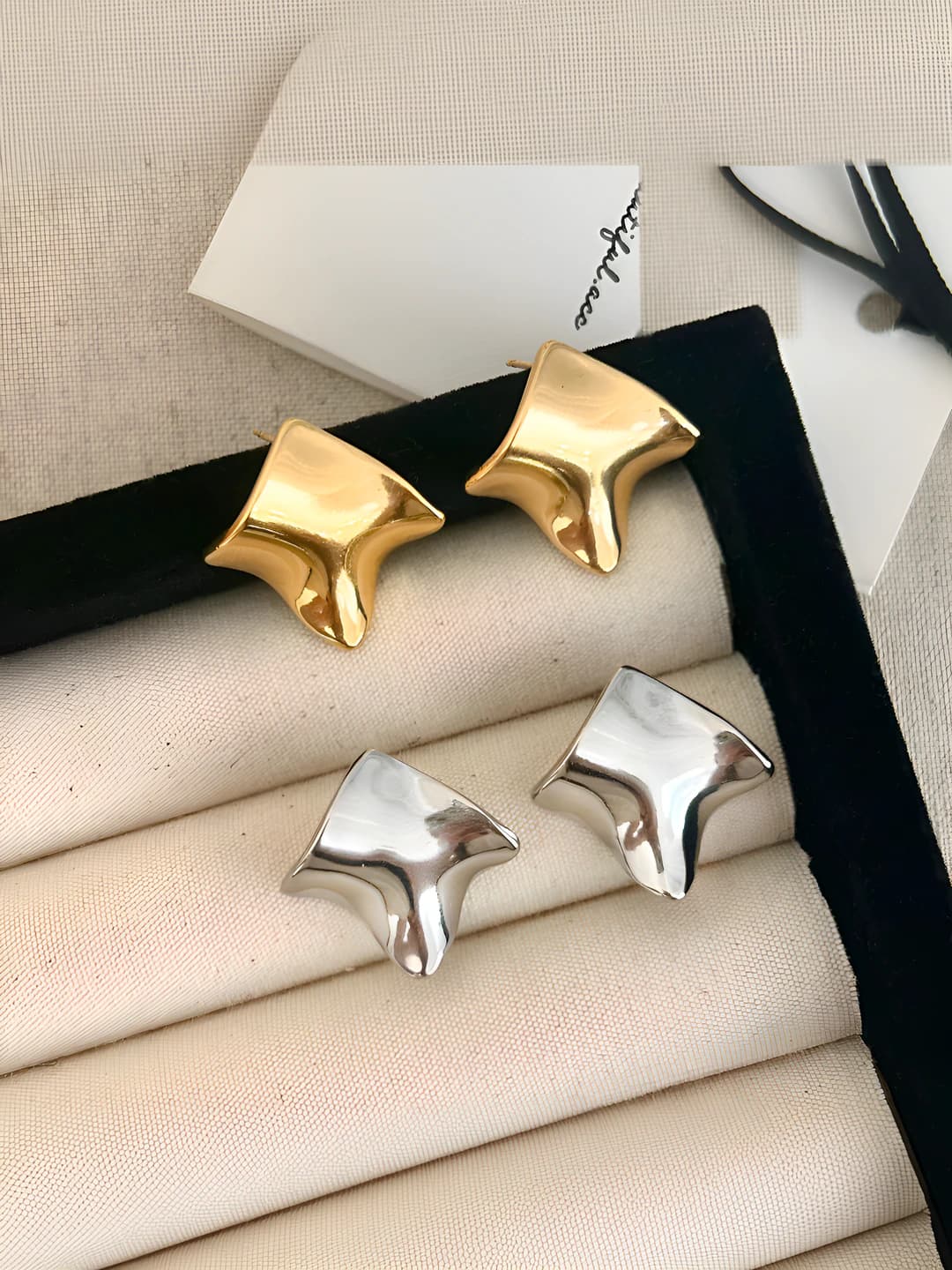 Женские геометрические серьги из меди с покрытием 18k палладий, стиль легкого люкса, для повседневной носки