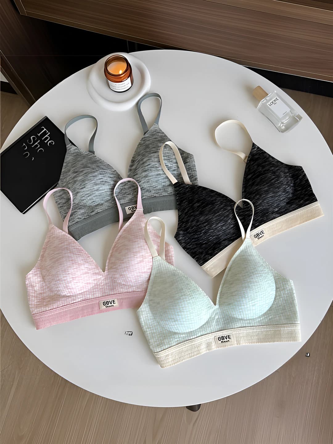 Women's seamless, breathable, sports, wireless bra
