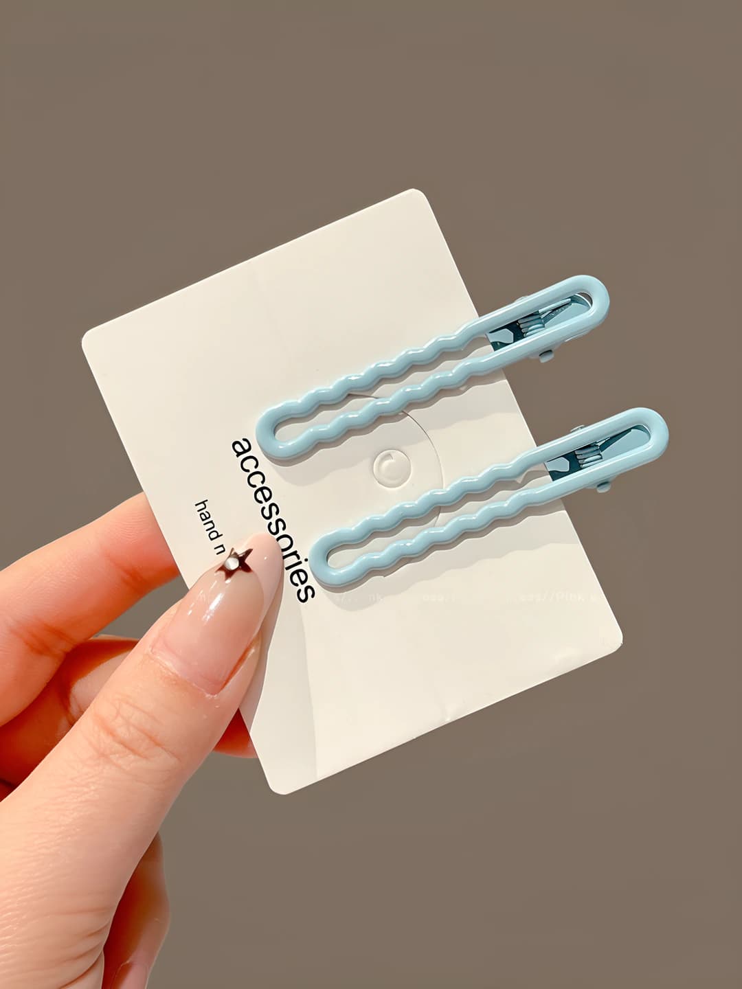 Mint green, wave, alloy, ~6 cm
