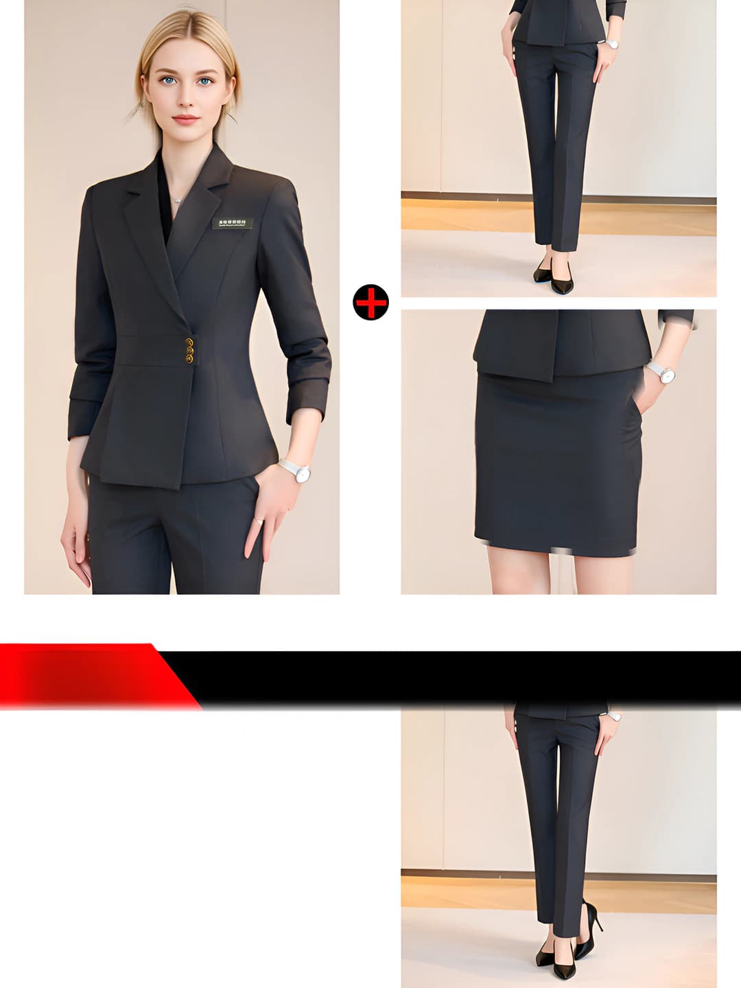 Grey (suit + pants + skirt)