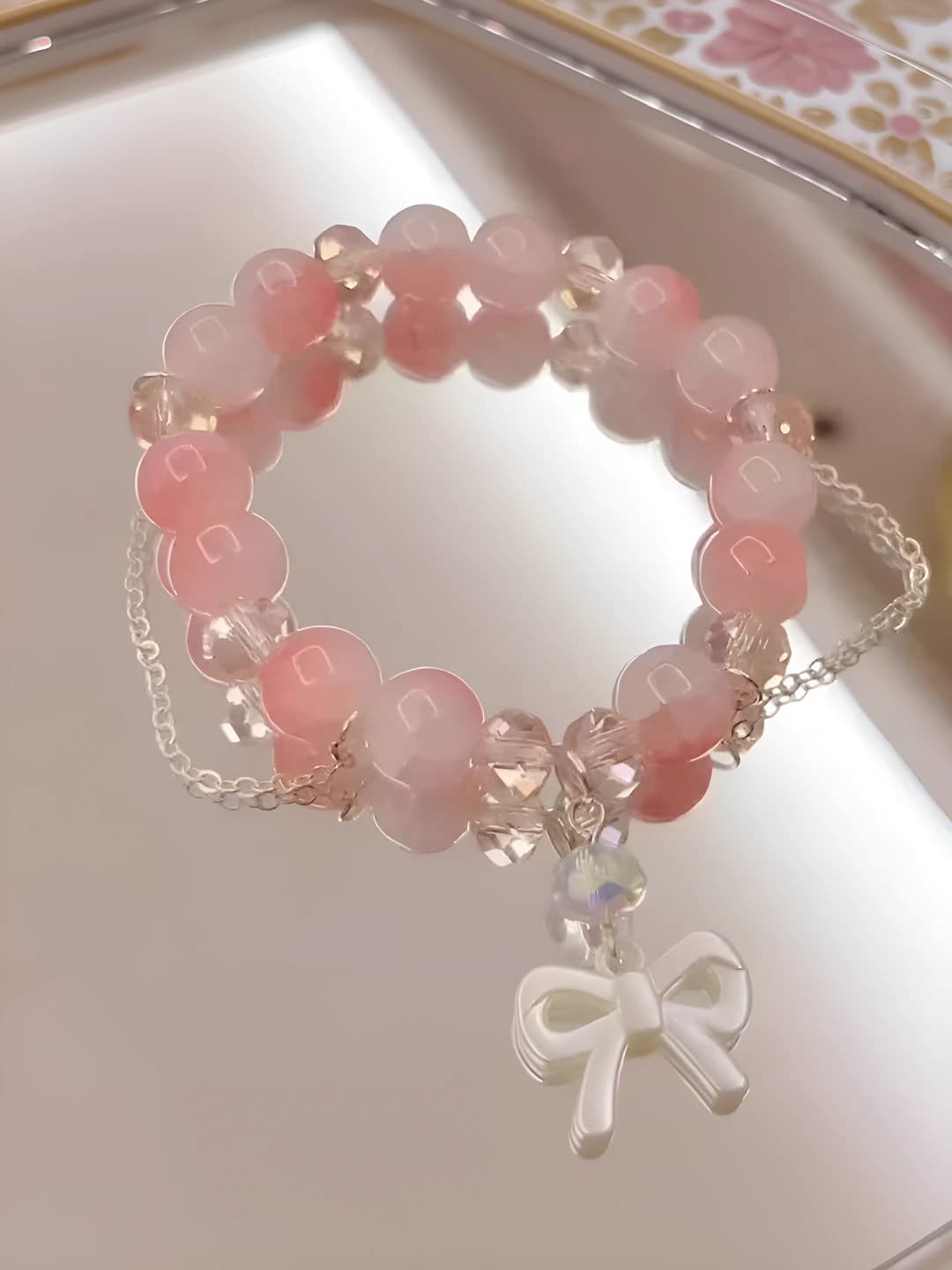 M798 Apricot butterfly bow bracelet