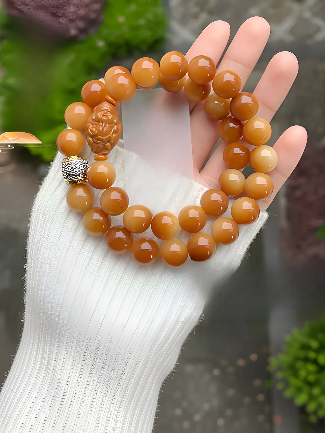Handmade Bodhi Root Beads Bracelet for Men and Women, 2 Rows, 12-14 mm, Old Material