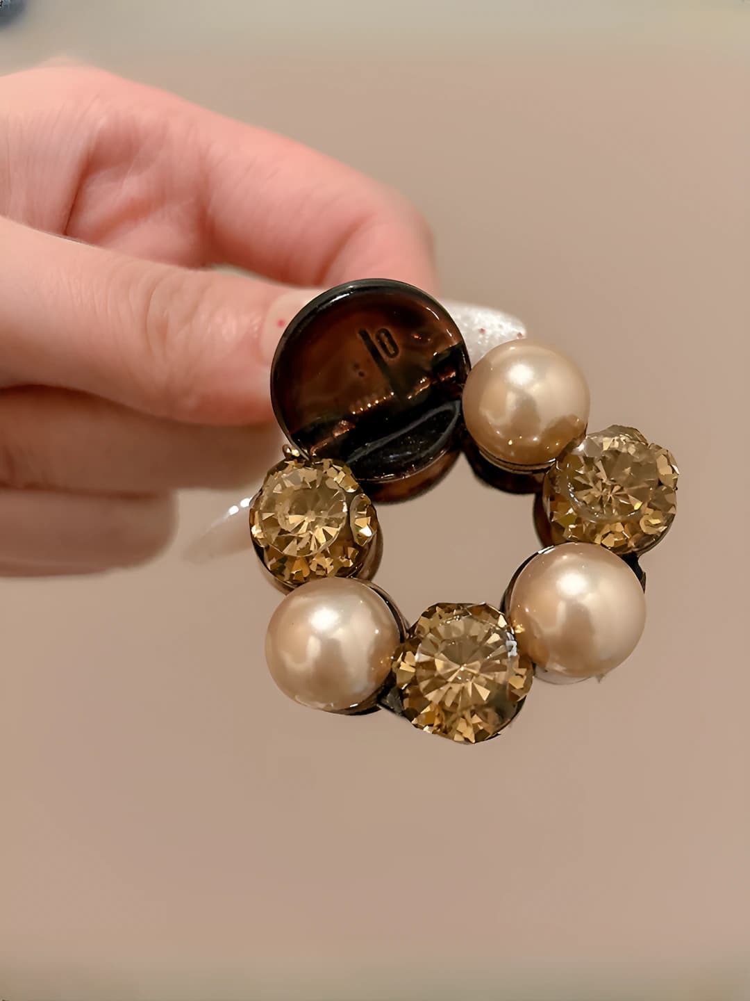 1# pearl crystal mini clip, 4 cm