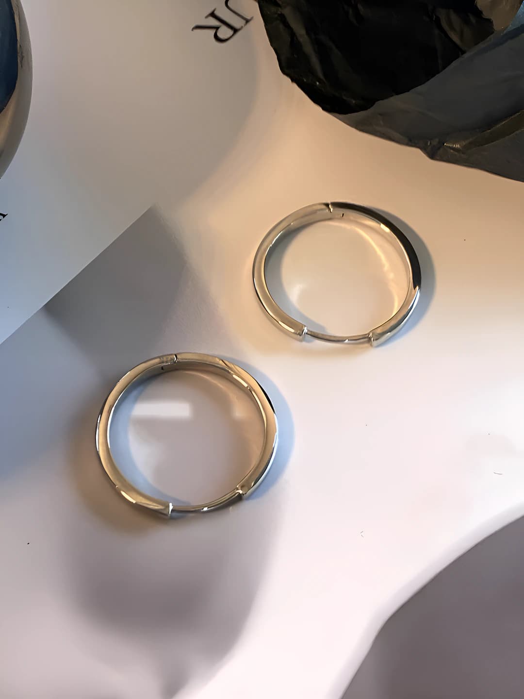 Silver hoop earrings