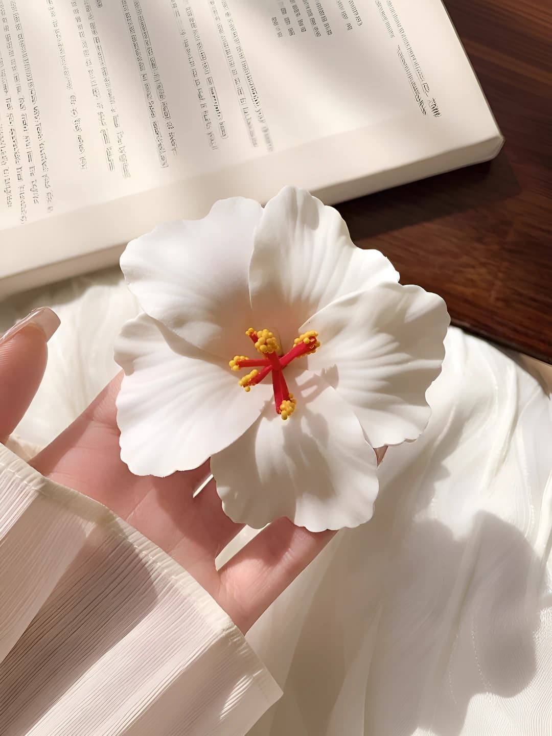 3# Oq plumeria soch qisqichi ~9.5 sm