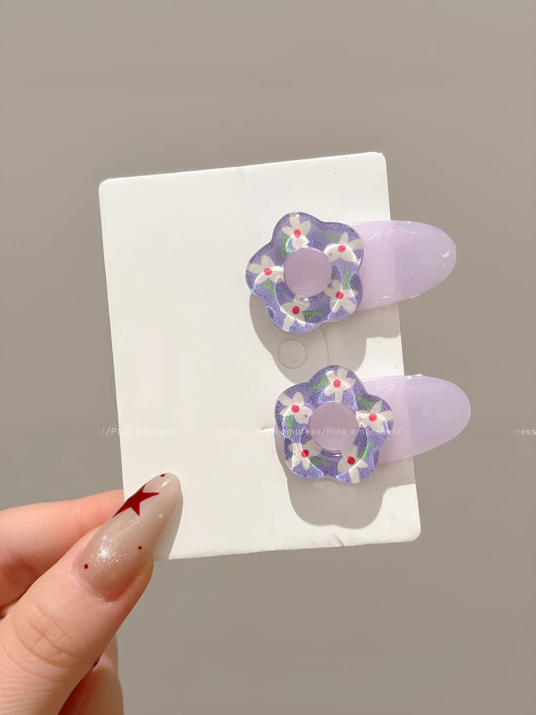 2# Flowers pair-purple 4 cm