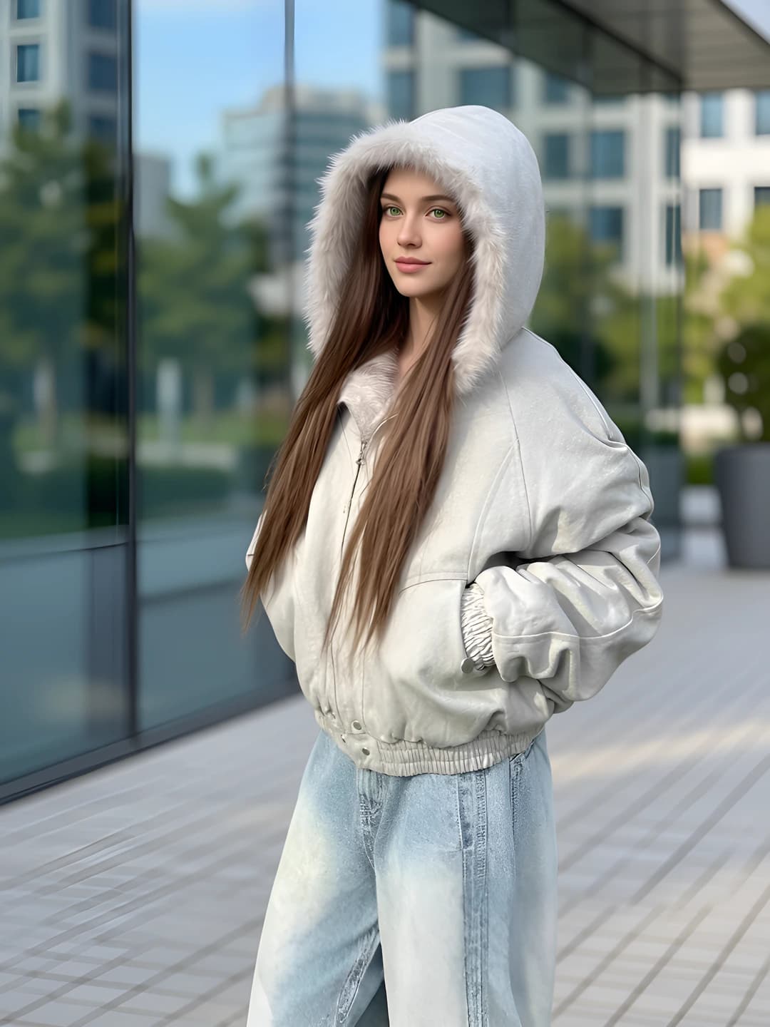 Women's winter padded jacket, down-alternative fill, warm, thickened, loose fit, solid colour, 2026