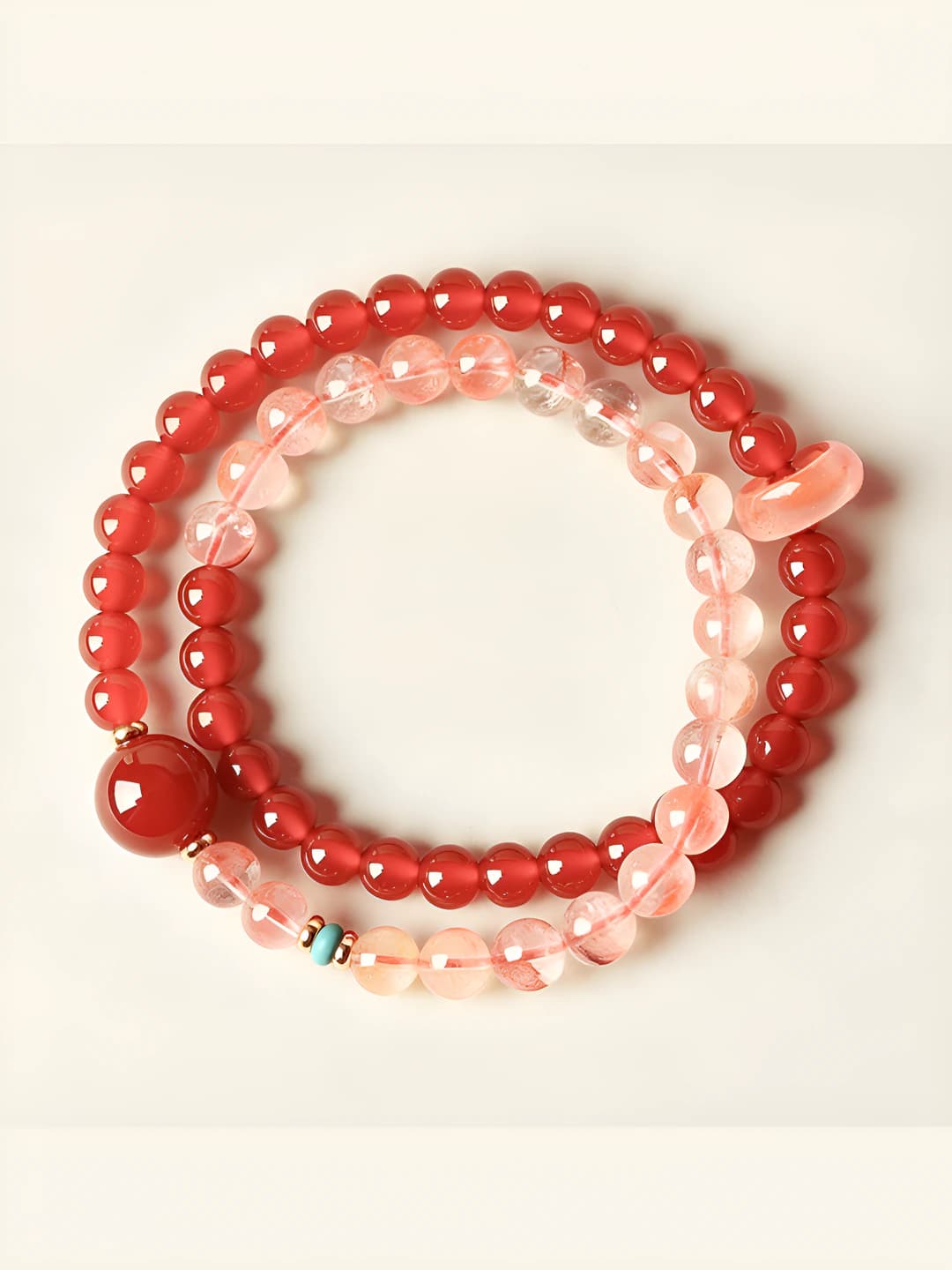 Double red agate crystal