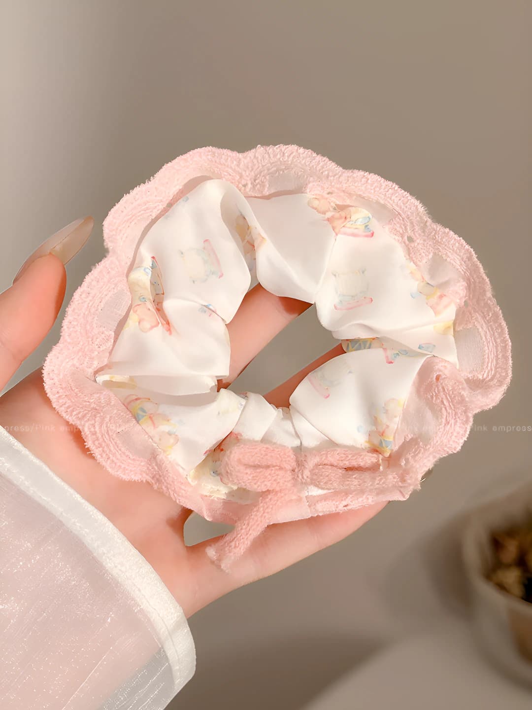1# Бант, розовый, 10 см