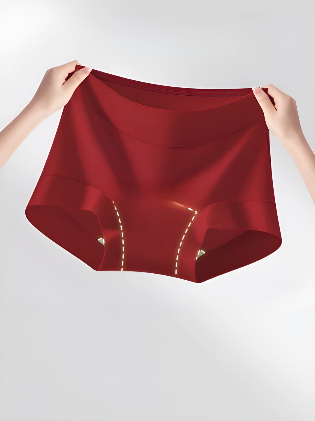 Women's seamless, breathable, antibacterial boxer-style underwear shorts, 90%–95% spandex, solid colour, mid-waist, all-season
