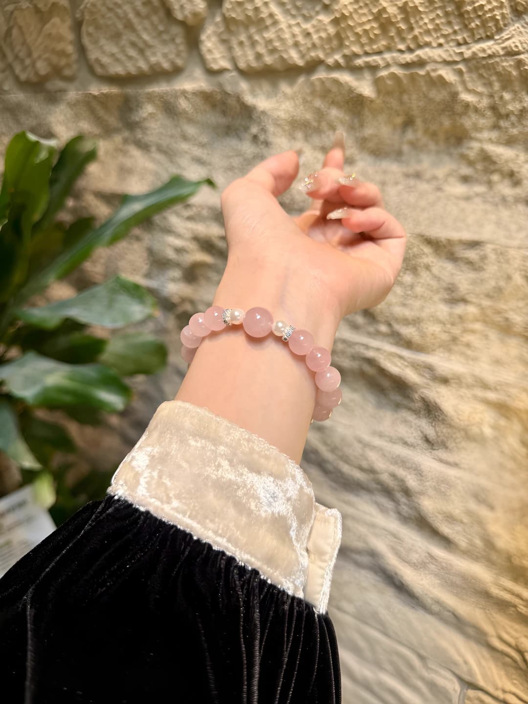 Moissanite pearl bracelet