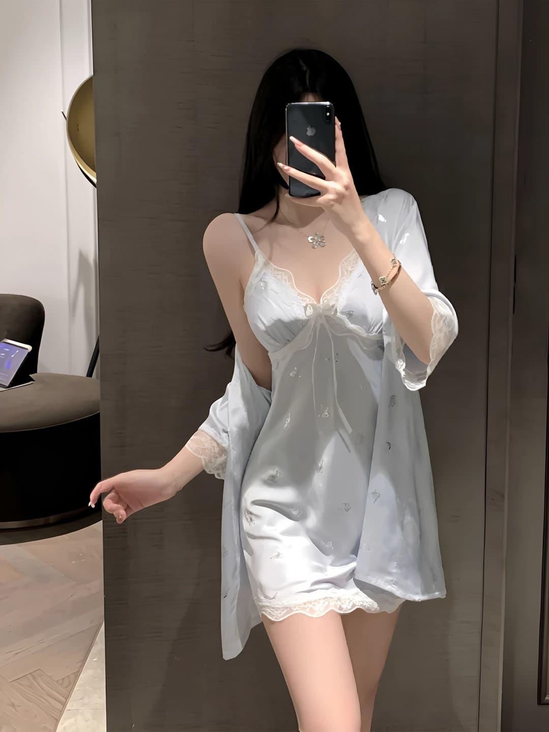 Light blue [Nightgown + robe]